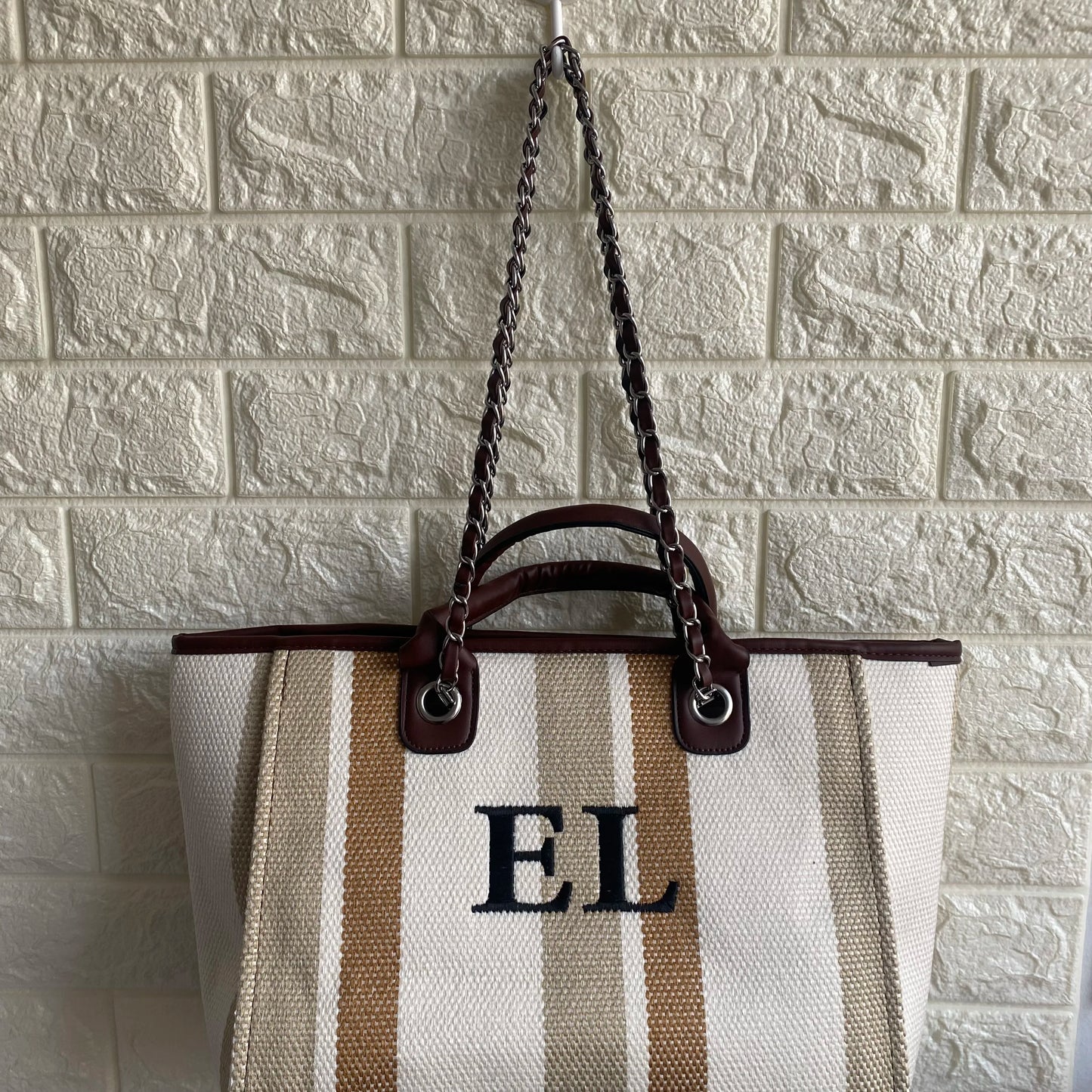 Large Capacity Striped Shoulder Bag