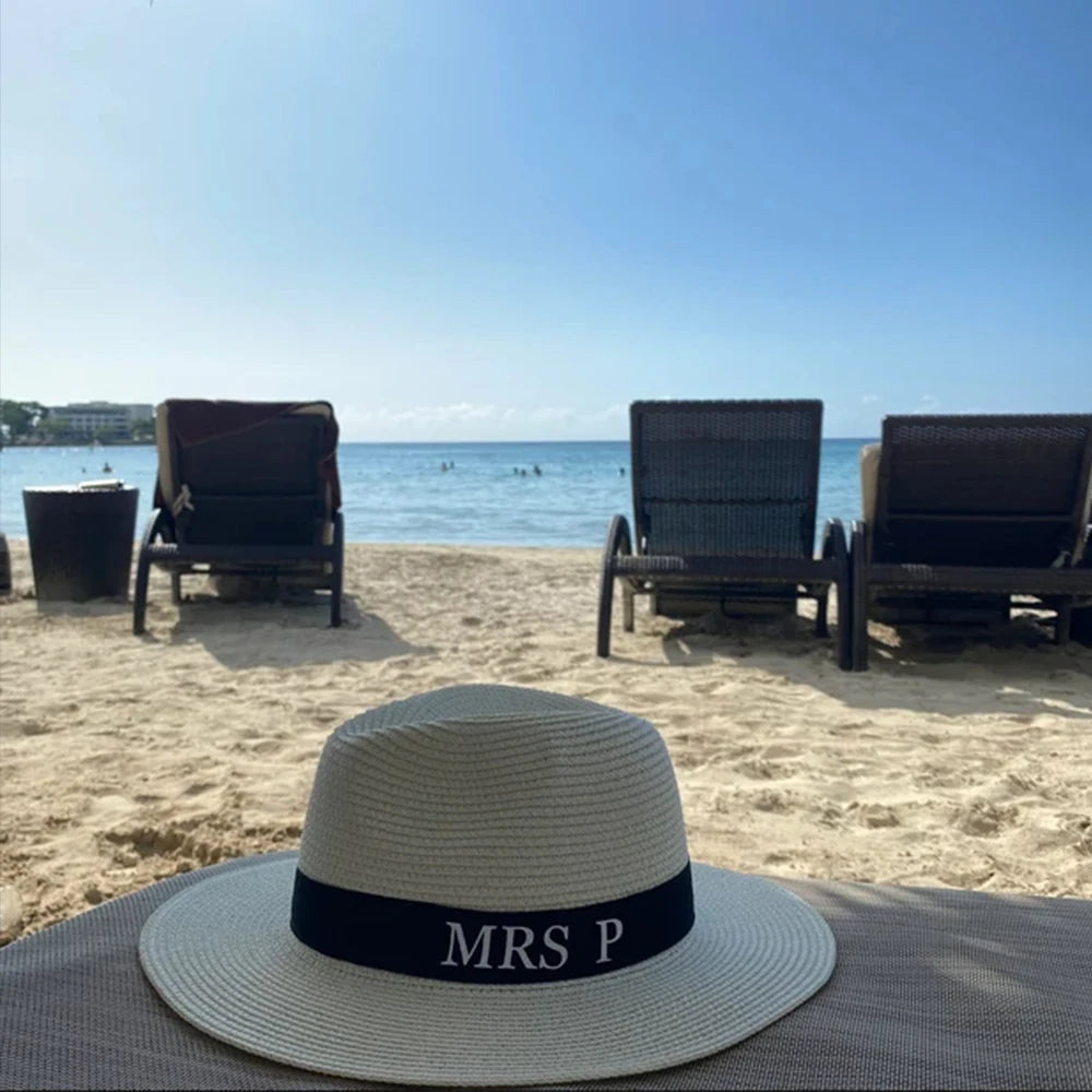 Custom Letters Women's Beach Summer Sun Hat