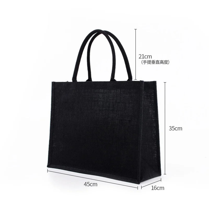 Embroidery Burlap Tote Bag