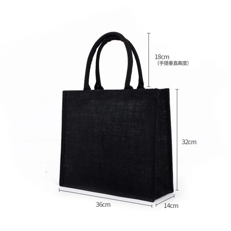 Embroidery Burlap Tote Bag