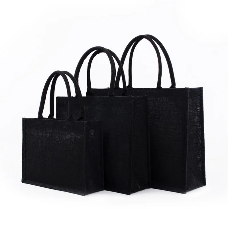 Embroidery Burlap Tote Bag